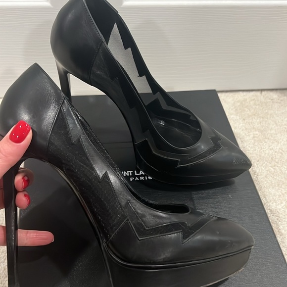 Saint Laurent lightning mesh heels - Picture 5 of 8